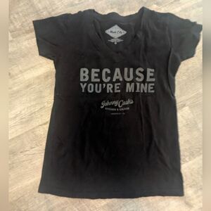 Women's Black Johnny Cash Short Sleeve Graphic Tee Sz. M